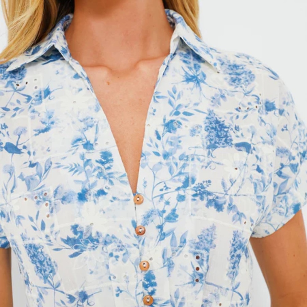En Saison Floral Midi Shirt Dress